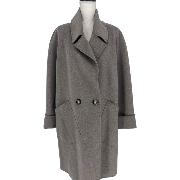 Kinross Wool & Cashmere Blend Notch Collar Button Front Coat - Picture 5 of 16